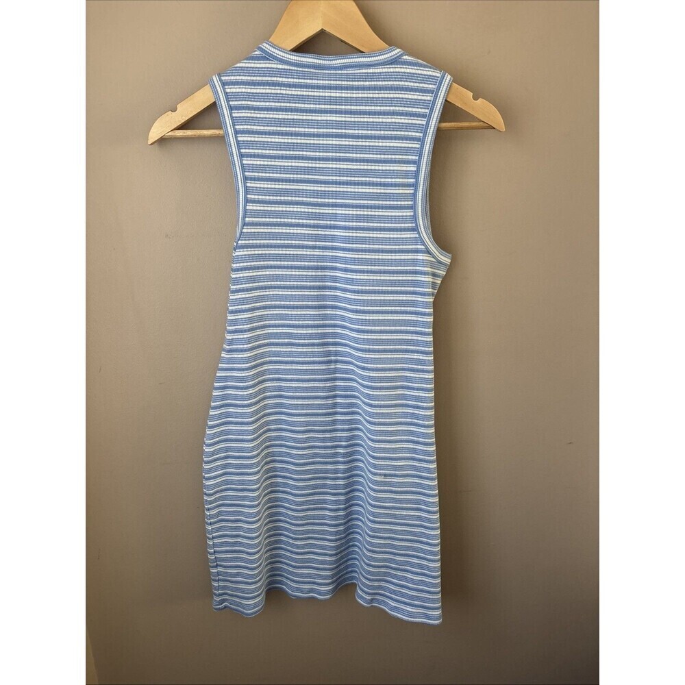 Wild Fable Blue White Striped Ribbed Button Tank Dress M NWT - Picture 7 of 7